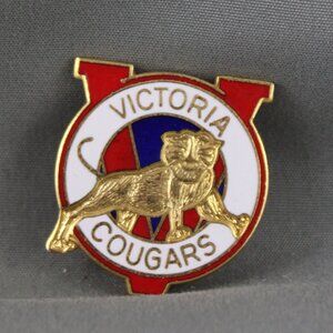 Rare - Victoria Cougars Pin - Western Hockey League  1987 - Inlaid  Pin